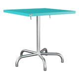 Schaffner Säntis Table repas rabattable 70x70cm – Turquoise 58 / Galvanisé à chaud 02