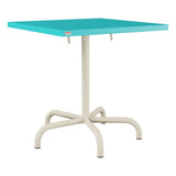 Schaffner Säntis Table repas rabattable 70x70cm – Turquoise 58 / Sable Pastel 15