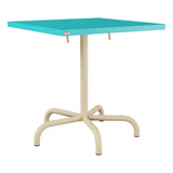 Schaffner Säntis Table repas rabattable 70x70cm – Turquoise 58 / Marron Pastel 83