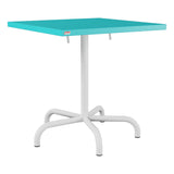 Schaffner Säntis Table repas rabattable 70x70cm – Turquoise 58 / Blanc 90