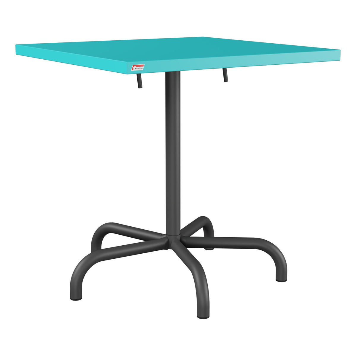 Schaffner Säntis Table repas rabattable 70x70cm – Turquoise 58 / Noir 91