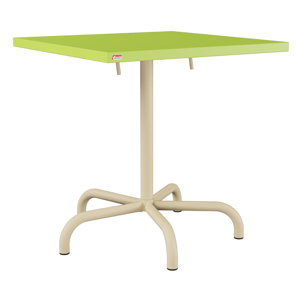 Schaffner Säntis Table repas rabattable 70x70cm – Vert clair 63 / Marron Pastel 83