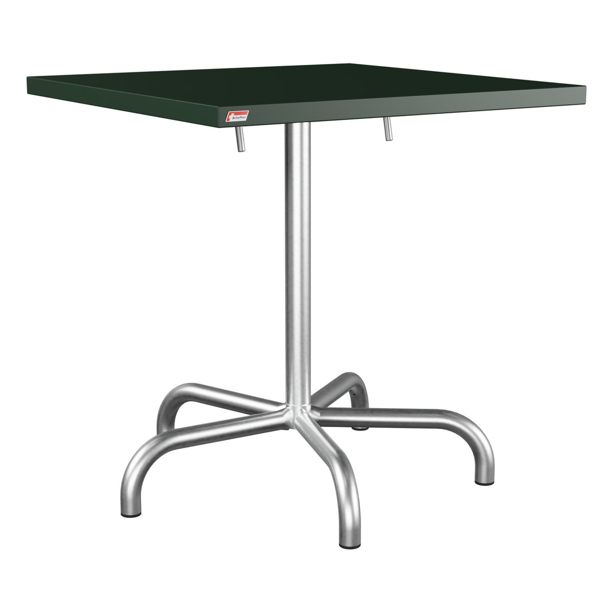 Schaffner Säntis Table repas rabattable 70x70cm – Vert Sapin 66 / Galvanisé à chaud 02