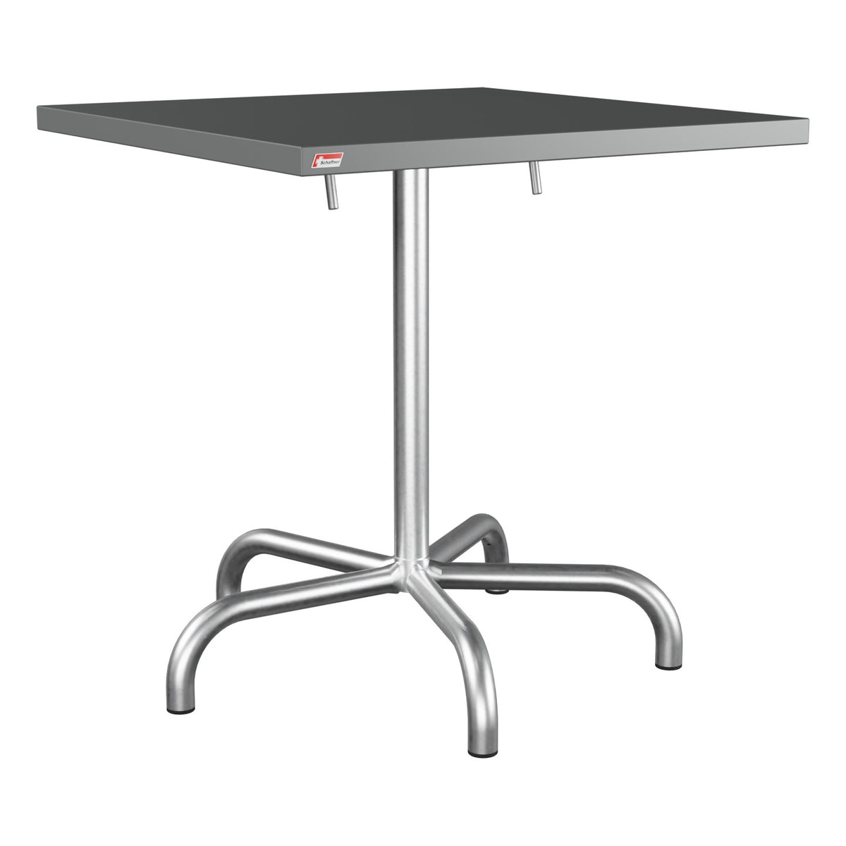Schaffner Säntis Table repas rabattable 70x70cm – Graphite 73 / Galvanisé à chaud 02