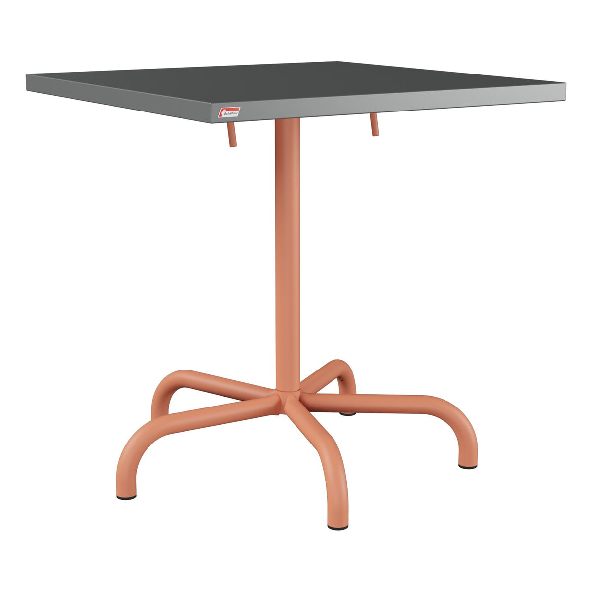 Schaffner Säntis Table repas rabattable 70x70cm – Graphite 73 / Terracotta 84