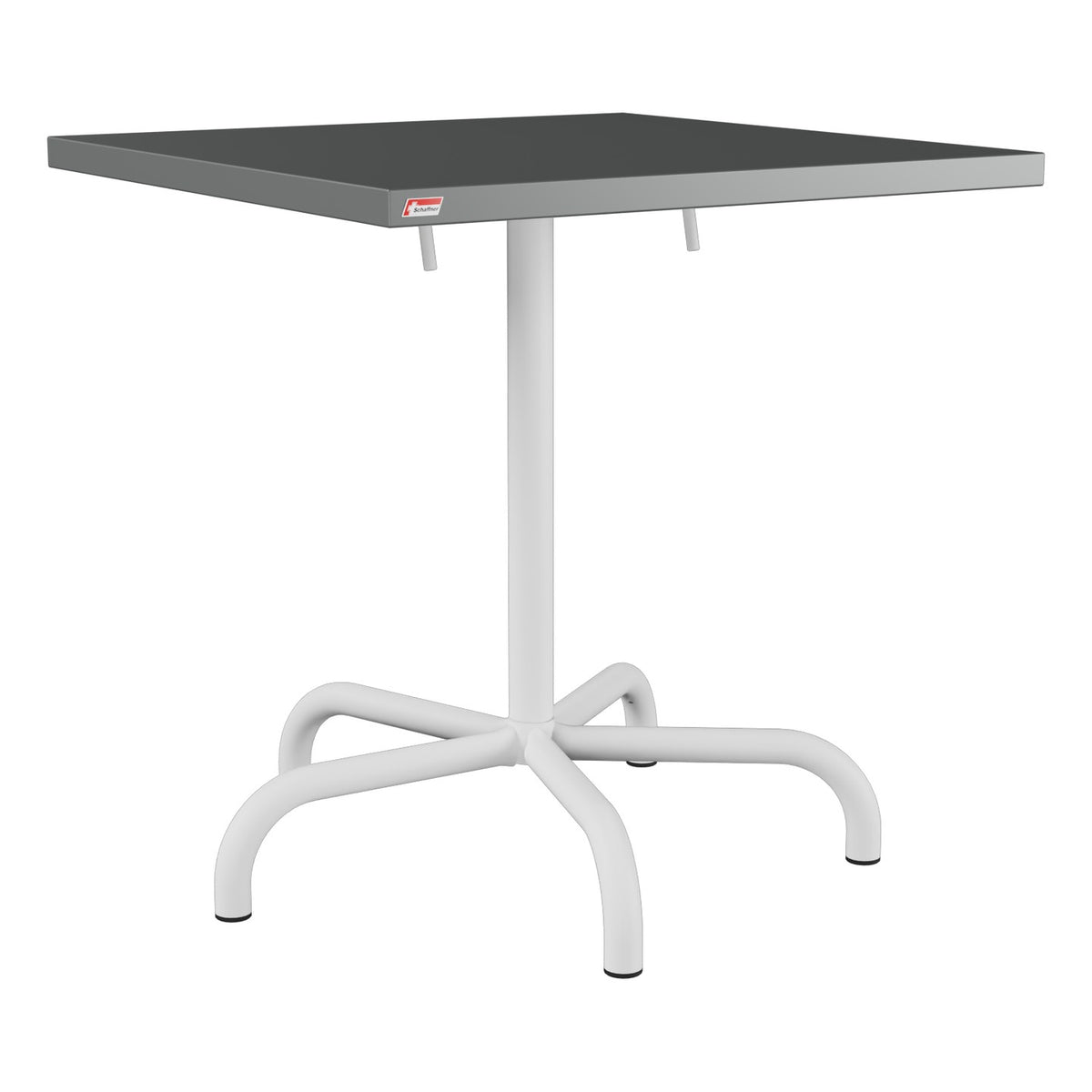 Schaffner Säntis Table repas rabattable 70x70cm – Graphite 73 / Blanc 90