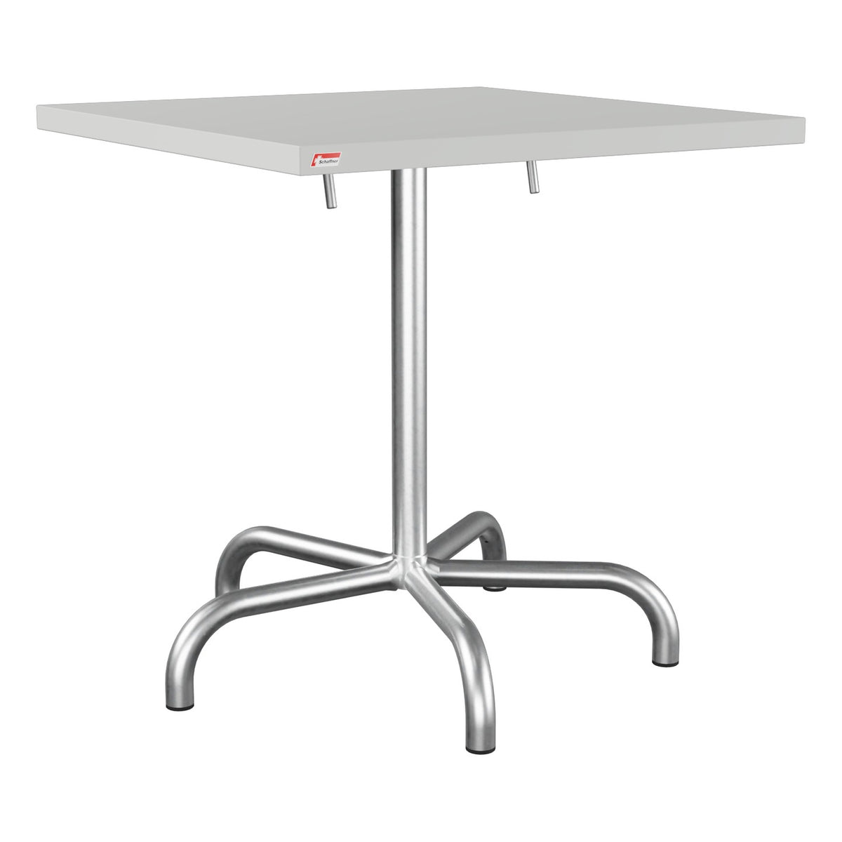Schaffner Säntis Table repas rabattable 70x70cm – Gris Argent 78 / Galvanisé à chaud 02
