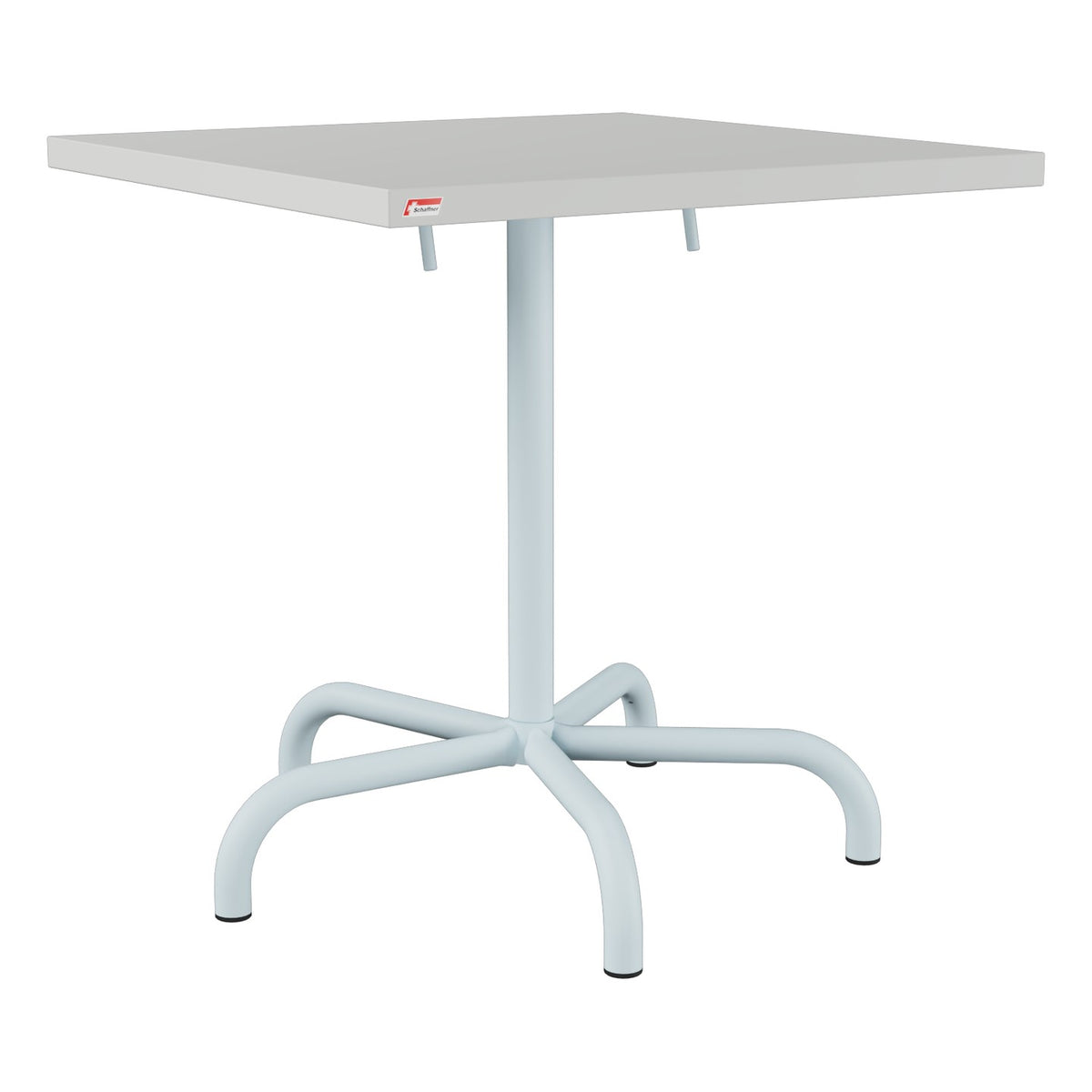 Schaffner Säntis Table repas rabattable 70x70cm – Gris Argent 78 / Bleu Pastel 51