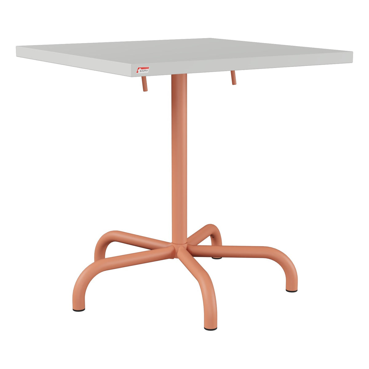Schaffner Säntis Table repas rabattable 70x70cm – Gris Argent 78 / Terracotta 84