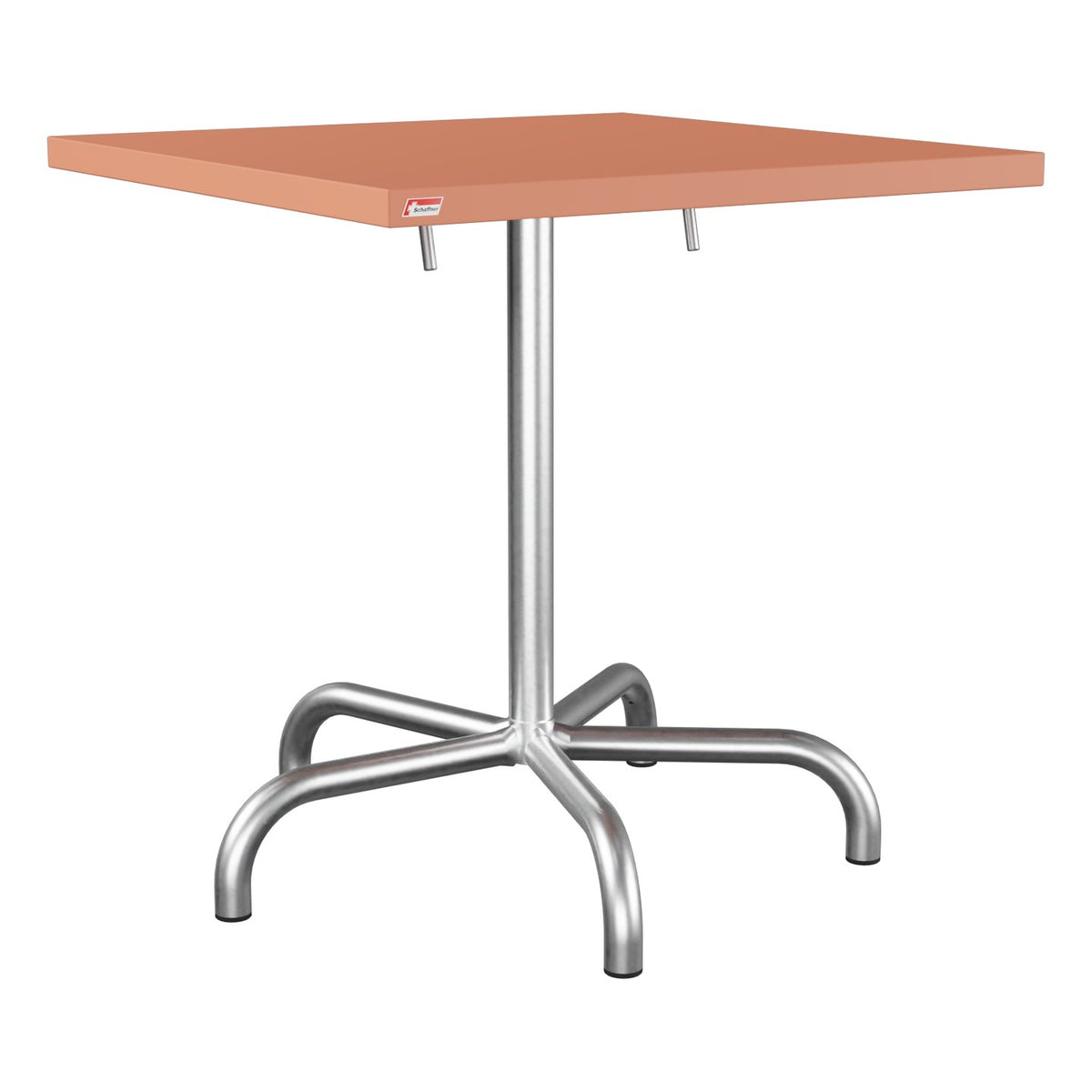 Schaffner Säntis Table repas rabattable 70x70cm – Terracotta 84 / Galvanisé à chaud 02