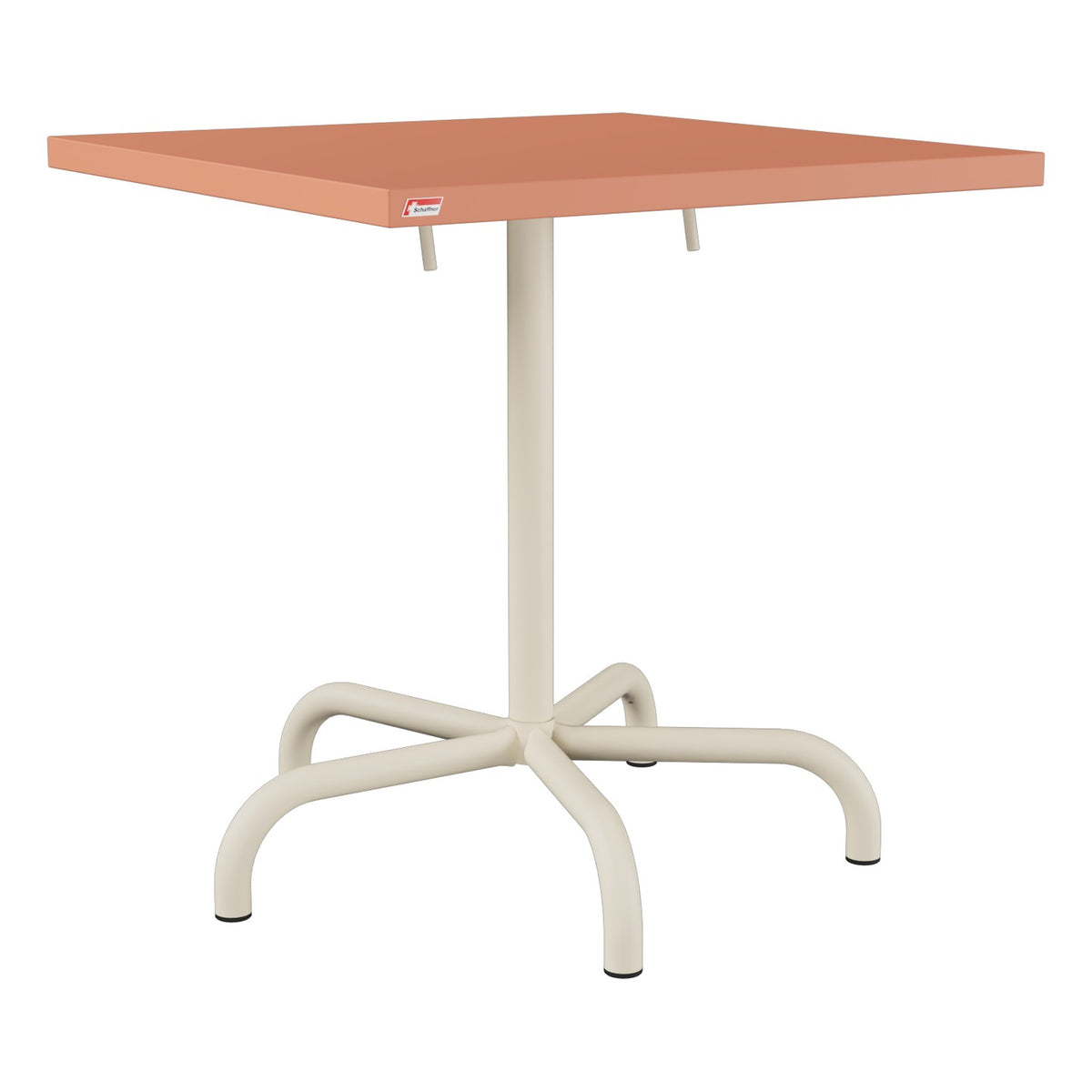Schaffner Säntis Table repas rabattable 70x70cm – Terracotta 84 / Sable Pastel 15
