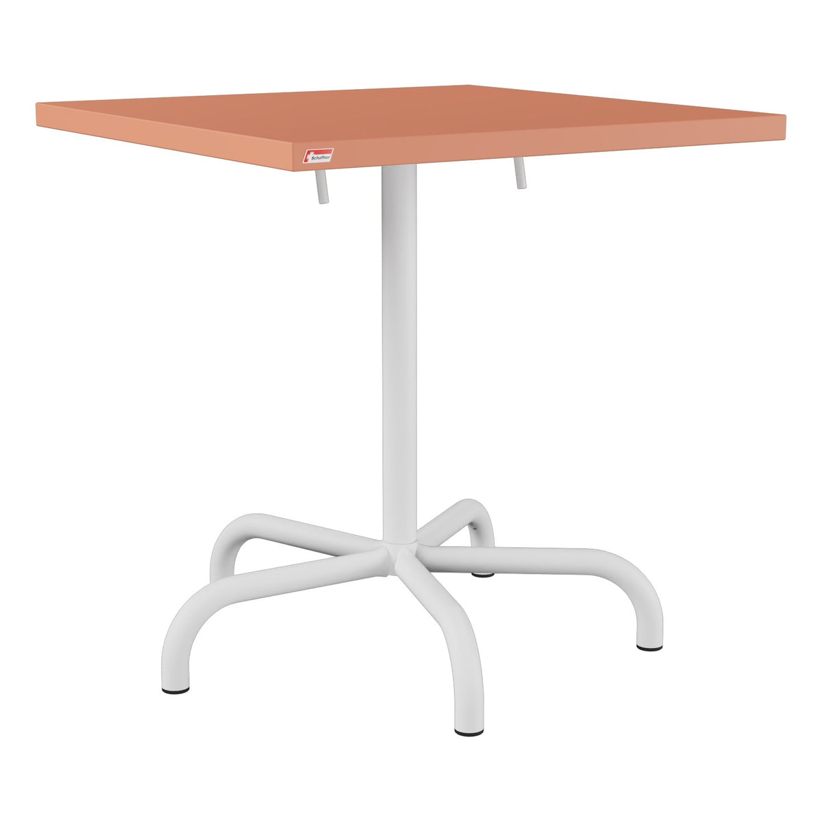 Schaffner Säntis Table repas rabattable 70x70cm – Terracotta 84 / Blanc 90