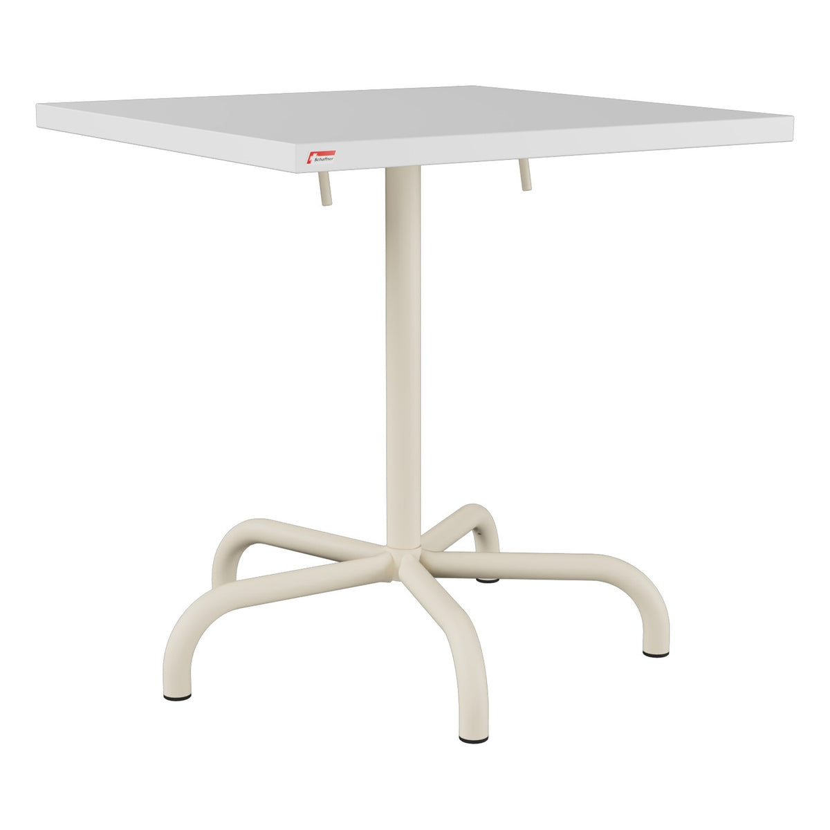 Schaffner Säntis Table repas rabattable 70x70cm – Blanc 90 / Sable Pastel 15
