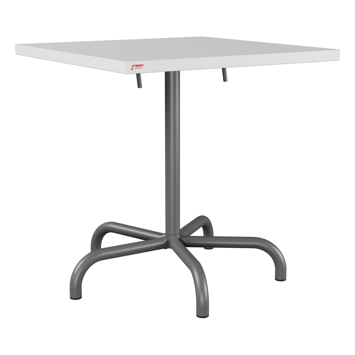 Schaffner Säntis Table repas rabattable 70x70cm – Blanc 90 / Graphite 73
