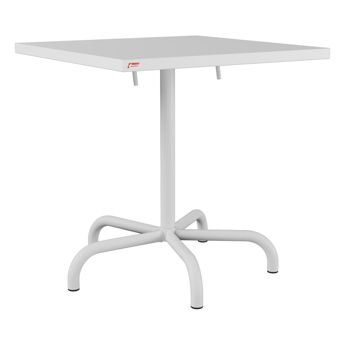 Schaffner Säntis Table repas rabattable 70x70cm – Blanc 90 / Gris Argent 78
