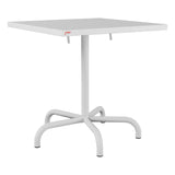 Schaffner Säntis Table repas rabattable 70x70cm – Blanc 90 / Gris Argent 78