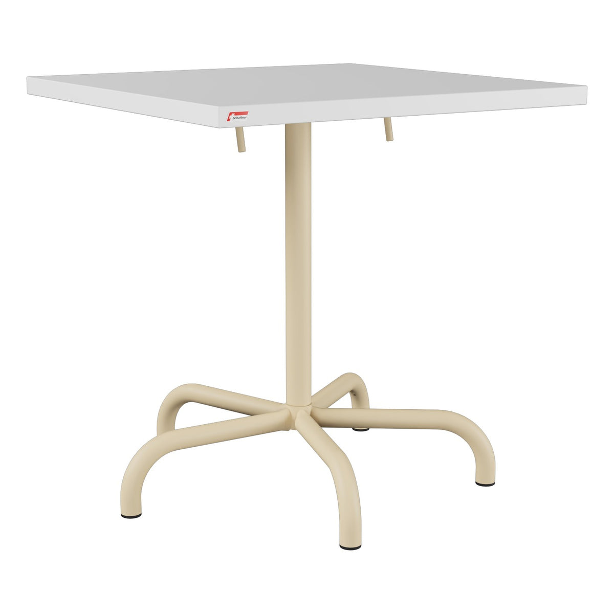 Schaffner Säntis Table repas rabattable 70x70cm – Blanc 90 / Marron Pastel 83