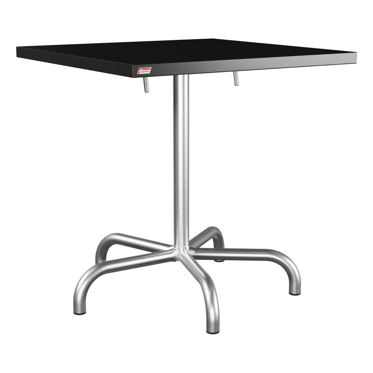Schaffner Säntis Table repas rabattable 70x70cm – Noir 91 / Galvanisé à chaud 02