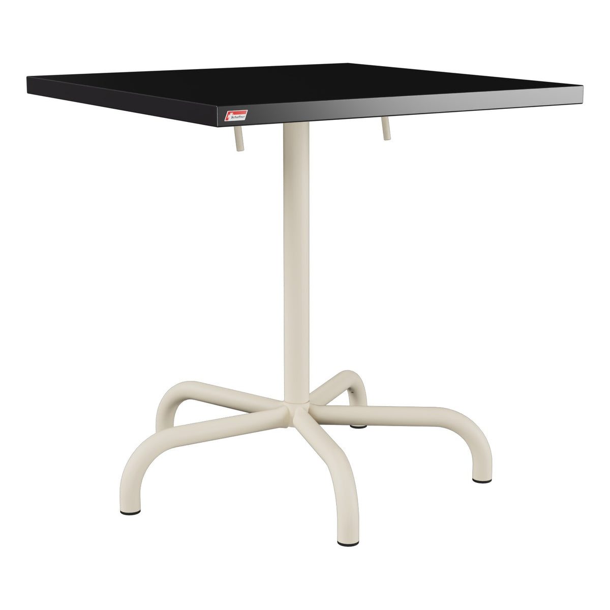 Schaffner Säntis Table repas rabattable 70x70cm – Noir 91 / Sable Pastel 15