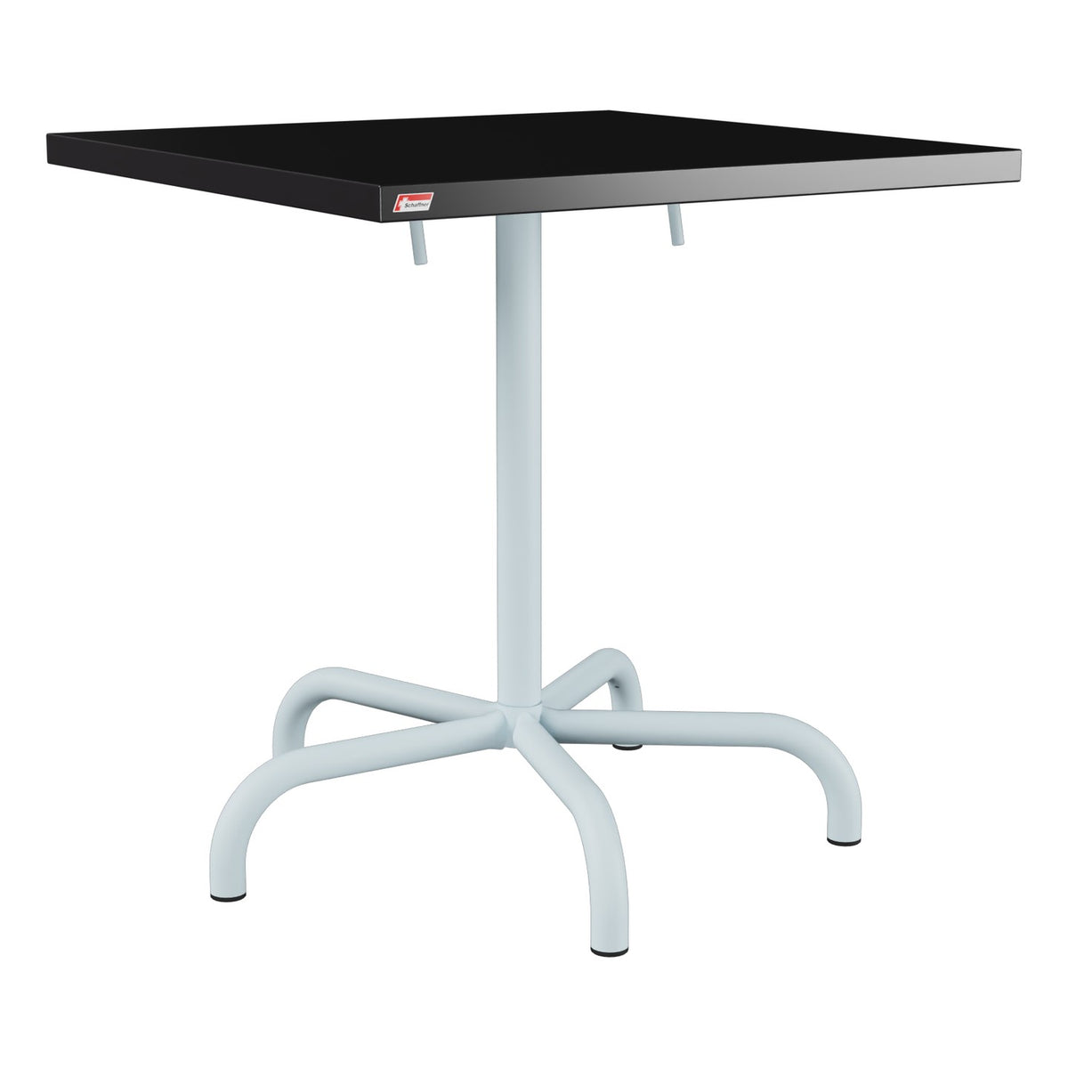 Schaffner Säntis Table repas rabattable 70x70cm – Noir 91 / Bleu Pastel 51
