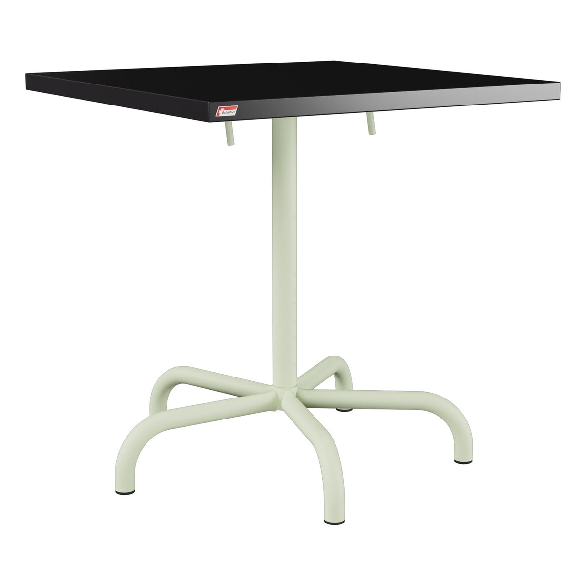 Schaffner Säntis Table repas rabattable 70x70cm – Noir 91 / Vert Pastel 64