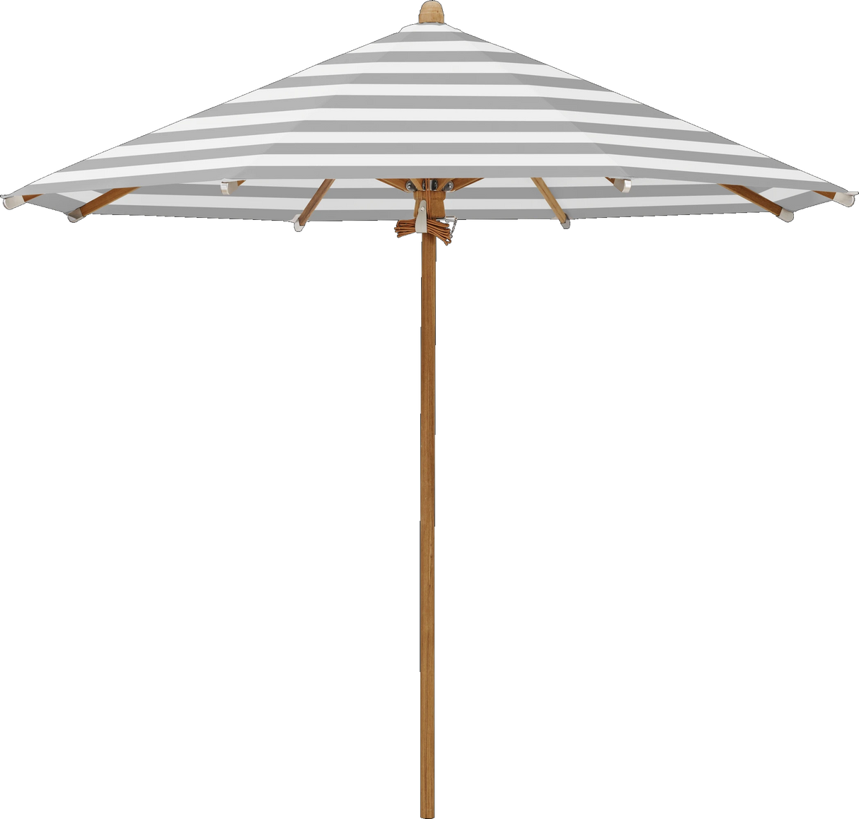 Glatz Parasol TEAKWOOD rond Cat.5 555 Grey Stripe