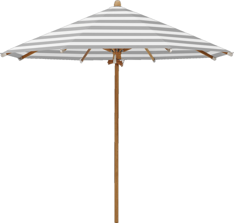 Glatz Parasol TEAKWOOD rond Cat.5 555 Grey Stripe
