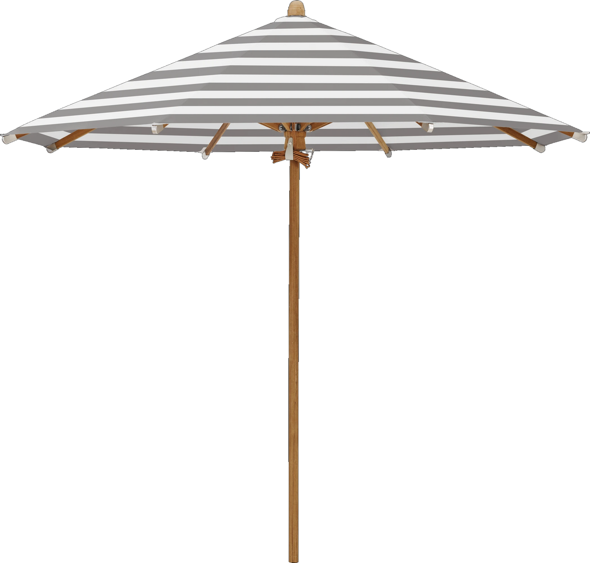 Glatz Parasol TEAKWOOD rond Cat.5 570 Steel Stripe