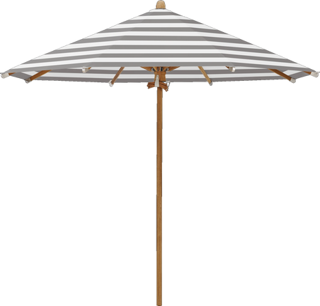 Glatz Parasol TEAKWOOD rond Cat.5 570 Steel Stripe