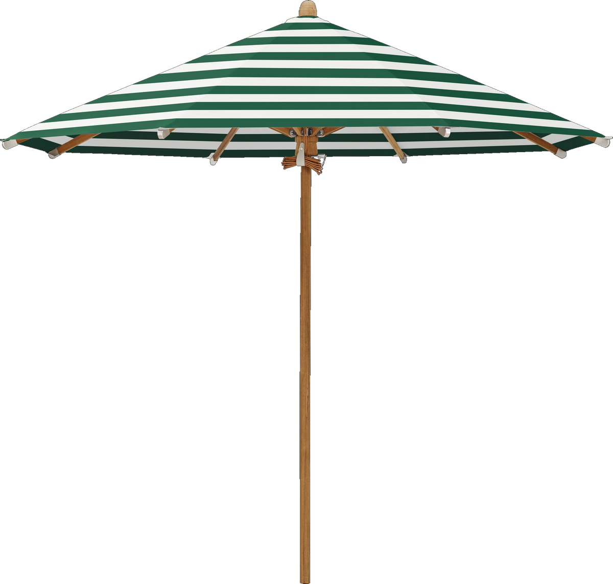 Glatz Parasol TEAKWOOD rond Cat.5 589 Green Stripe