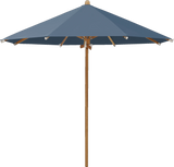 Glatz Parasol TEAKWOOD rond Cat.5 600 Wave