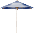 Glatz Parasol TEAKWOOD rond Cat.5 602 Blue Stripe