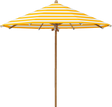 Glatz Parasol TEAKWOOD rond Cat.5 624 Yellow Stripe
