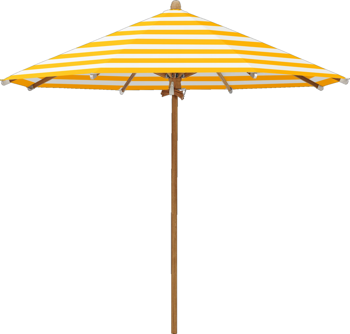 Glatz Parasol TEAKWOOD rond Cat.5 624 Yellow Stripe