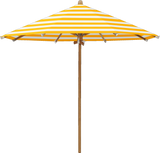 Glatz Parasol TEAKWOOD rond Cat.5 624 Yellow Stripe