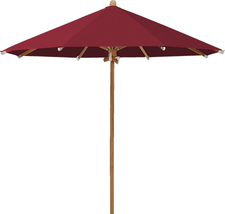 Glatz Parasol TEAKWOOD rond Cat.5 645 Burgundy