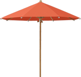 Glatz Parasol TEAKWOOD rond Cat.5 660 Papaya