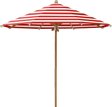 Glatz Parasol TEAKWOOD rond Cat.5 800 Red Stripe