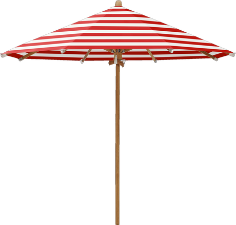 Glatz Parasol TEAKWOOD rond Cat.5 800 Red Stripe