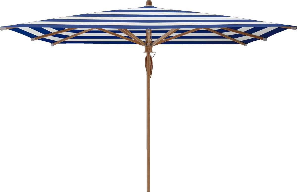 Glatz Parasol TEAKWOOD carre Cat.5 602 Blue Stripe