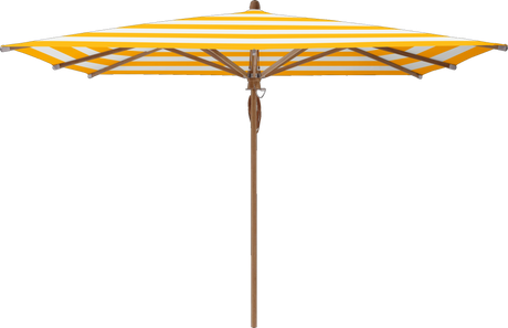 Glatz Parasol TEAKWOOD carre Cat.5 624 Yellow Stripe