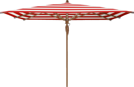 Glatz Parasol TEAKWOOD carre Cat.5 800 Red Stripe