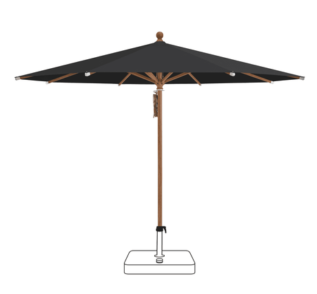 Glatz Parasol PIAZZA rond Qualite 4 408 Black