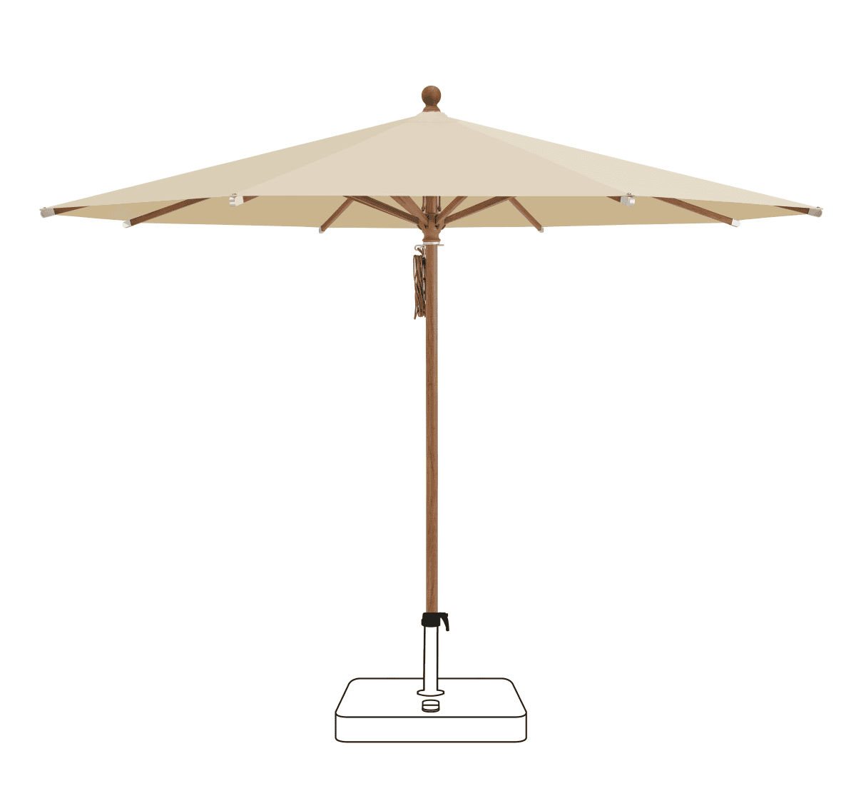 Glatz Parasol PIAZZA rond Cat.5 526 Bamboo