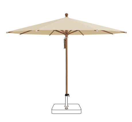 Glatz Parasol PIAZZA rond Cat.5 526 Bamboo