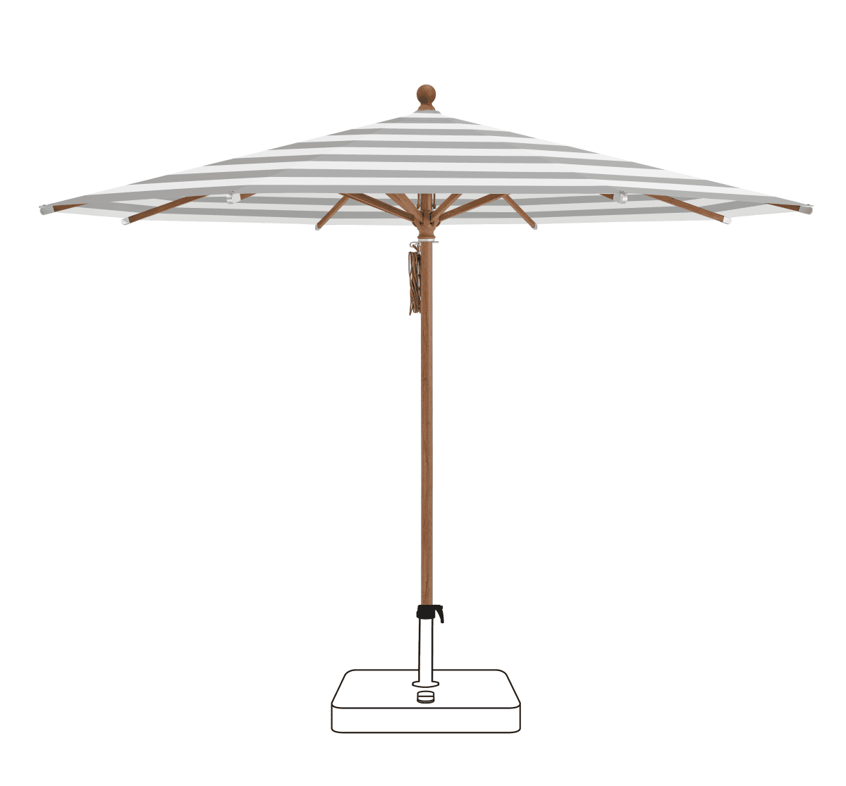 Glatz Parasol PIAZZA rond Cat.5 555 Grey Stripe
