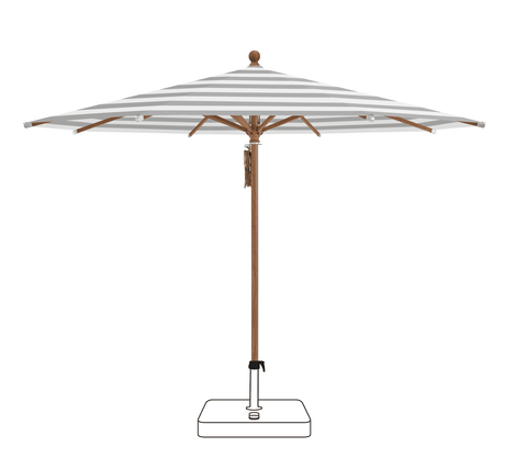 Glatz Parasol PIAZZA rond Cat.5 555 Grey Stripe