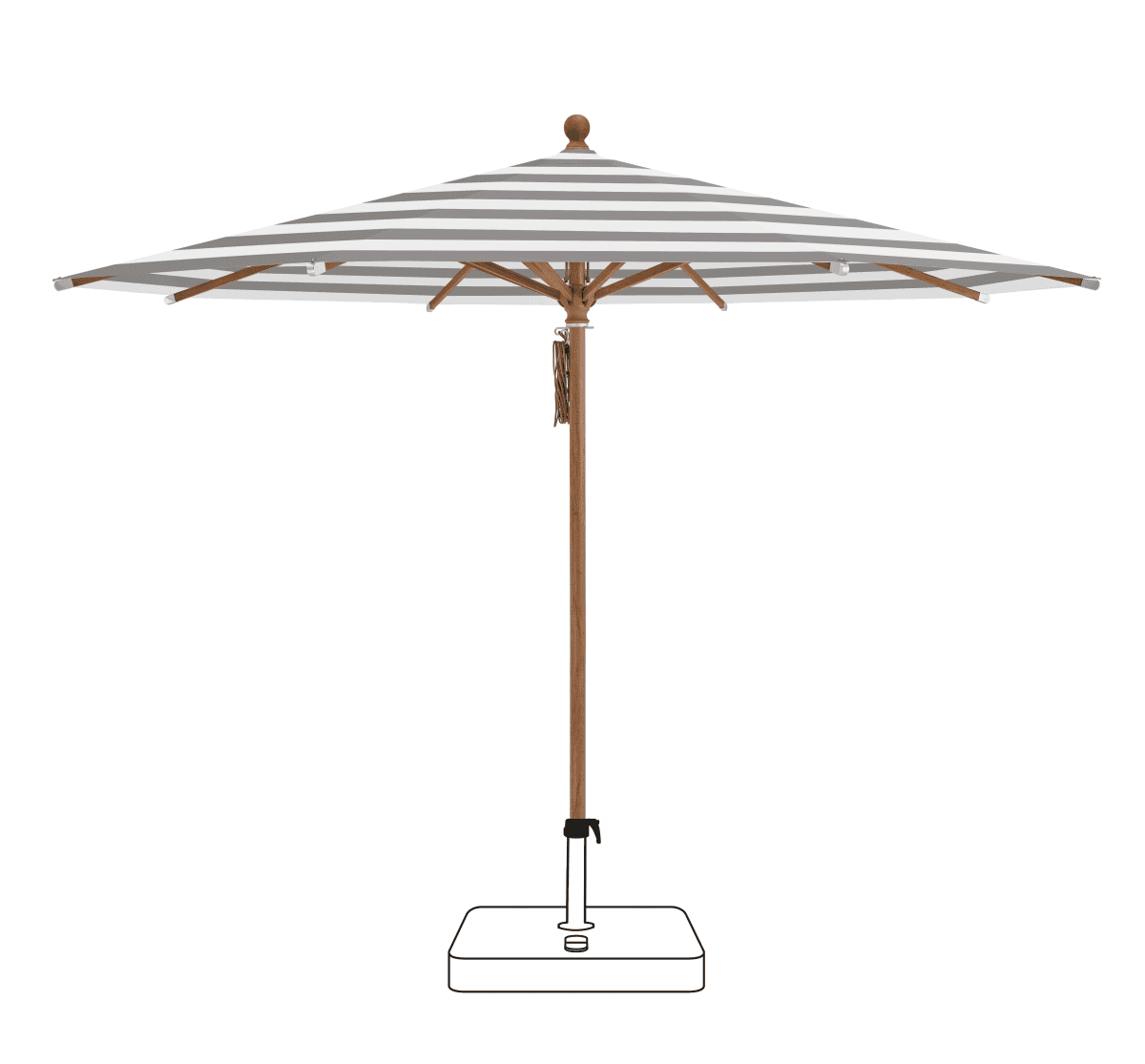 Glatz Parasol PIAZZA rond Cat.5 570 Steel Stripe