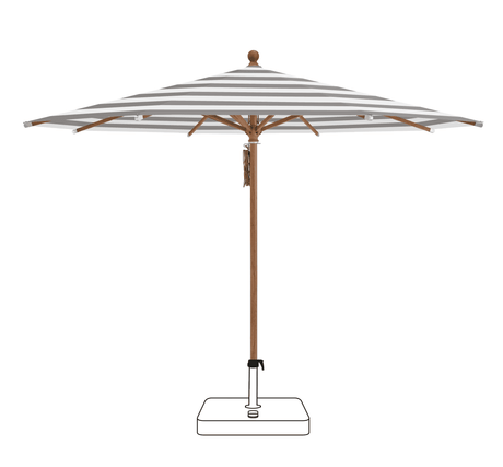 Glatz Parasol PIAZZA rond Cat.5 570 Steel Stripe