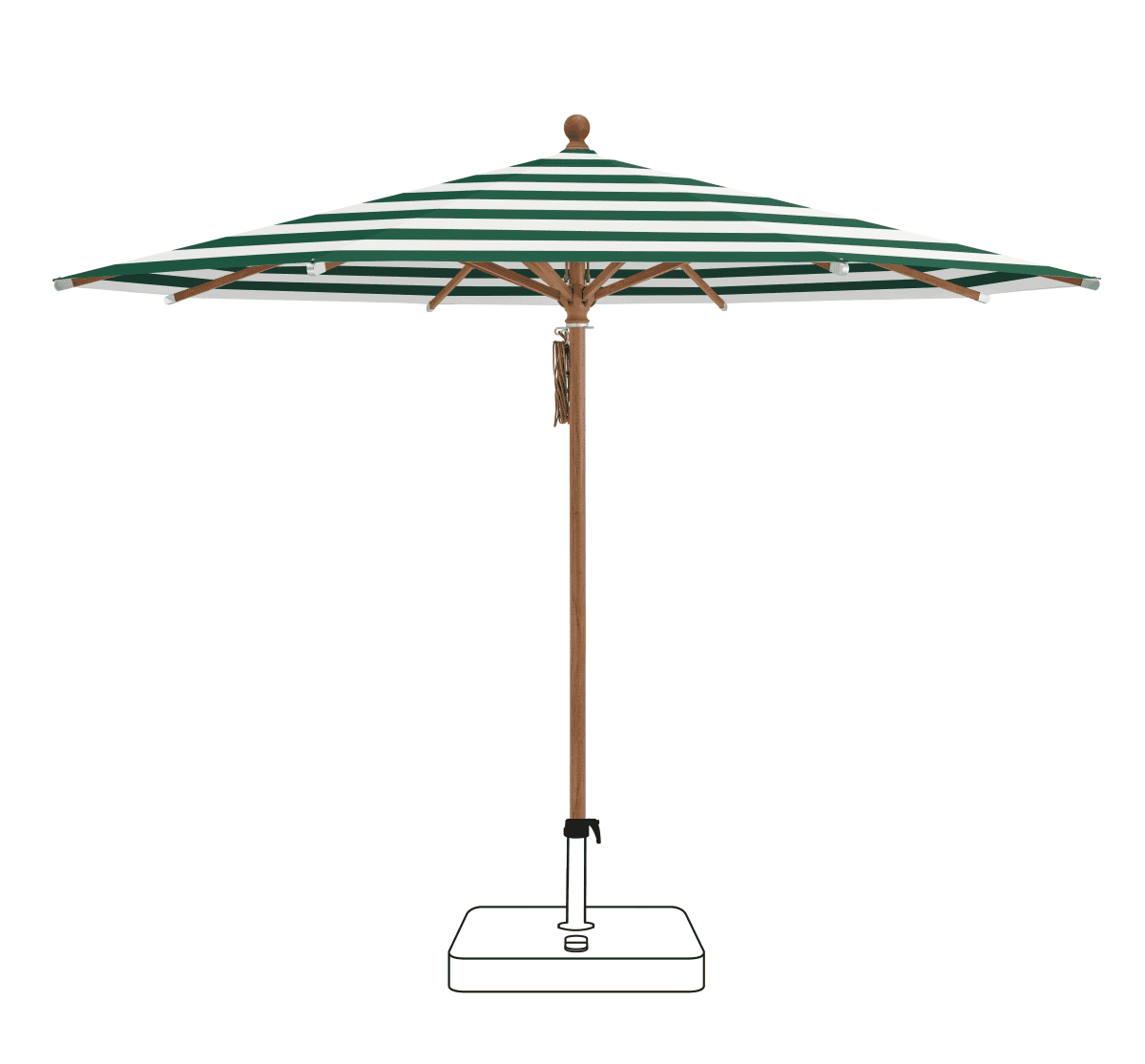 Glatz Parasol PIAZZA rond Cat.5 589 Green Stripe